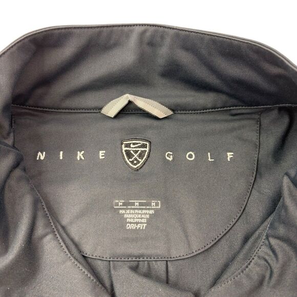 Nike Golf‎ Mens Medium M Dri-Fit Black 1/4 Zip Pullover Long Sleeve Jacket - Picture 16 of 16